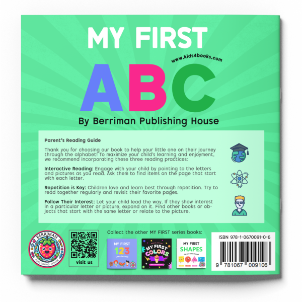 My First ABC Alphabet Book for kids ages newborn to 8 education early reading